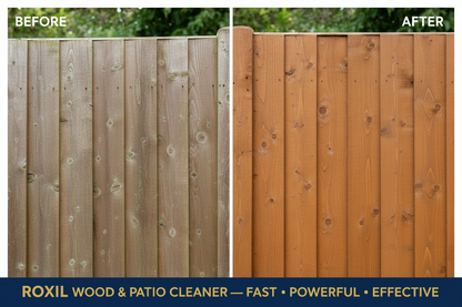 Roxil Brown Wooden Fence Before & After